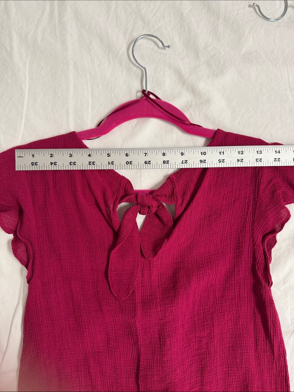 Lily White Raspberry Button-Front Tie-Back V-Neck Top - Picture 8 of 10